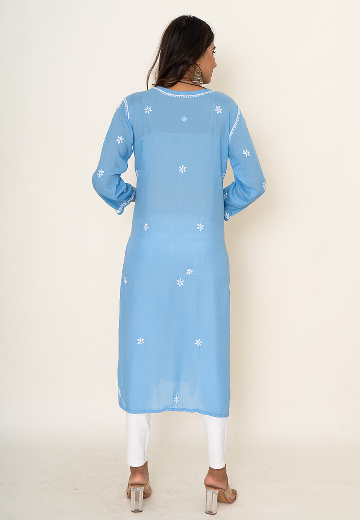 Blue chikankari kurta